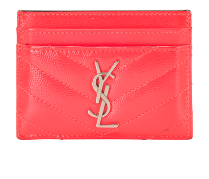 Saint Laurent Cassandre Cardholder, &pound;130, Accessories, Pink, Patent Leather, Front view